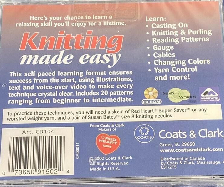 Knitting Made Easy (Interactive CD-Rom, 2002)