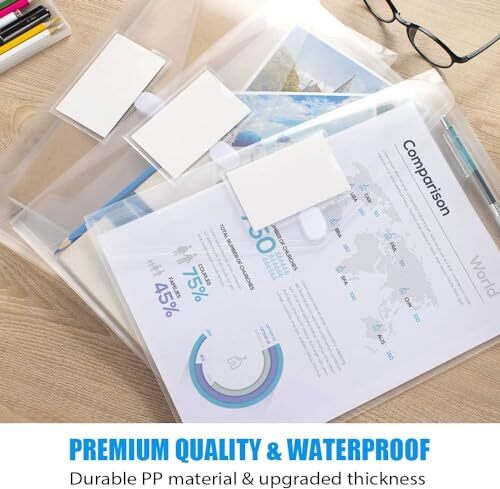 Pack Plastic Envelopes Poly Envelopes, Clear Document Folders US Letter A4 5