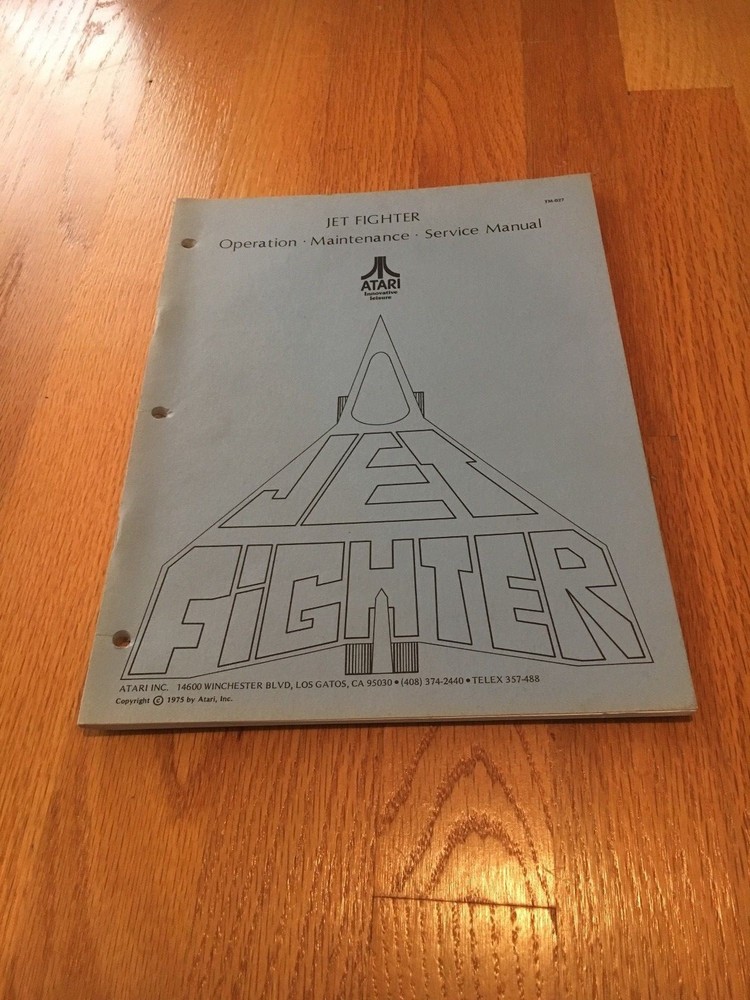 Jet Fighter Video Arcade Game Operations Maintenance Service Manual, Atari 1975