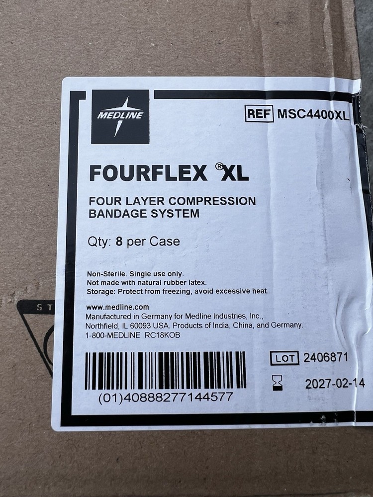 Fourflex XL 4-Layer Compression Bandage, Size XL, Case of 8 Kits