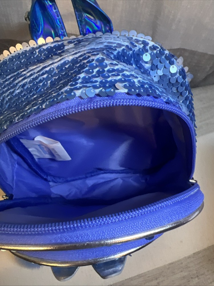 Bluey Mini Backpack 9.5'' Turquoise With Sequins & Front Pocket
