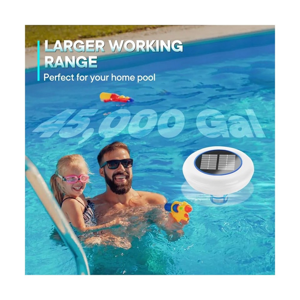 Pool Ionizer for Above Ground Pool, Upgraded Solar Ionizer Pool Auto Switchin...