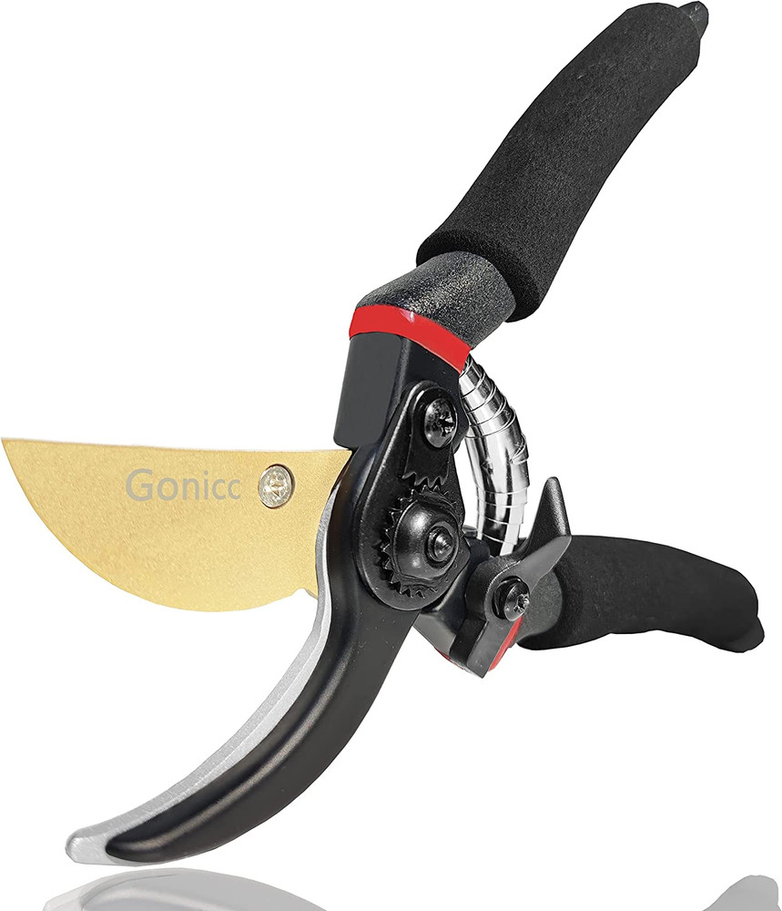 8" Professional Premium Titanium Bypass Pruning Shears, Hand Pruners, Garden Cli