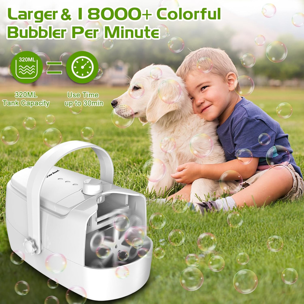 Bubble Machine Durable Automatic Bubble Blower, 18000+ Big Bubbles per Minute Bu