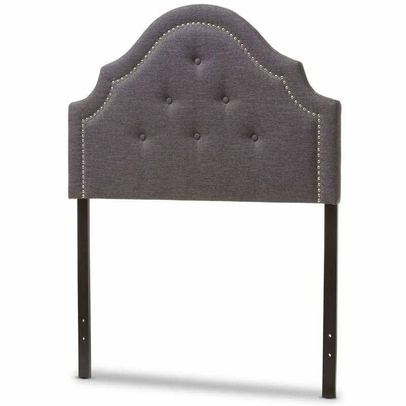 Cora Upholstered Twin Headboard in Dark Gray