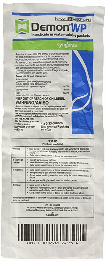 1 Demon WP Envelope Containing 4 x 9.5 gram packets Pest Control Insecticide