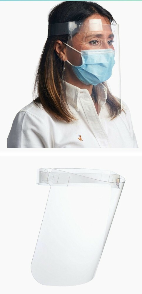 100 Pack Plastic Face Shields - Protective Face Shield for Adults - ADJUSTABLE