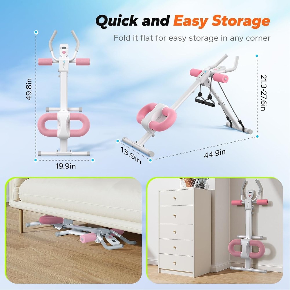 Ab Machine, Ab Workout Equipment, Adjustable Ab Trainer Machine for Abs Workout