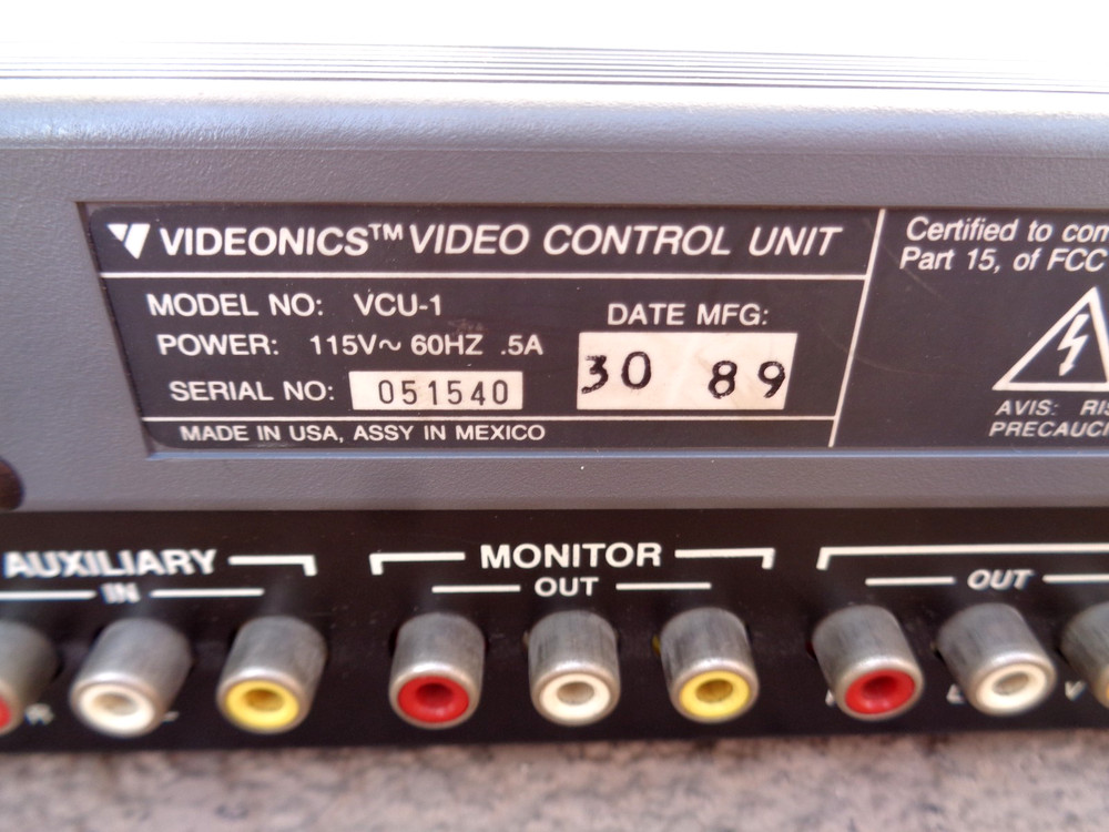 VIDEONICS VCU-1 VIDEO CONTROL BOX UNIT WITH REMOTE CLEAN