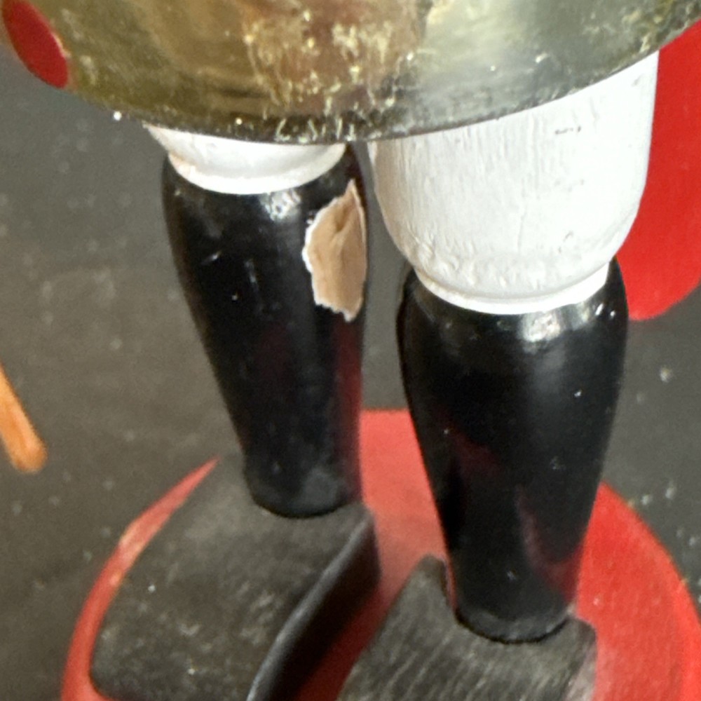 Vtg German Soldier Guard Nutcracker 8” Feather In Hat Sword