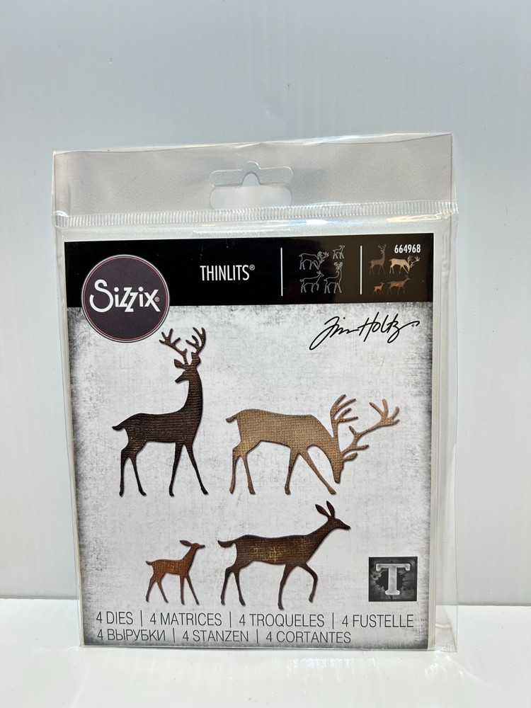 Sizzix Thinlits Darling Deer #664968 4pk set by Tim Holtz-NEW!!