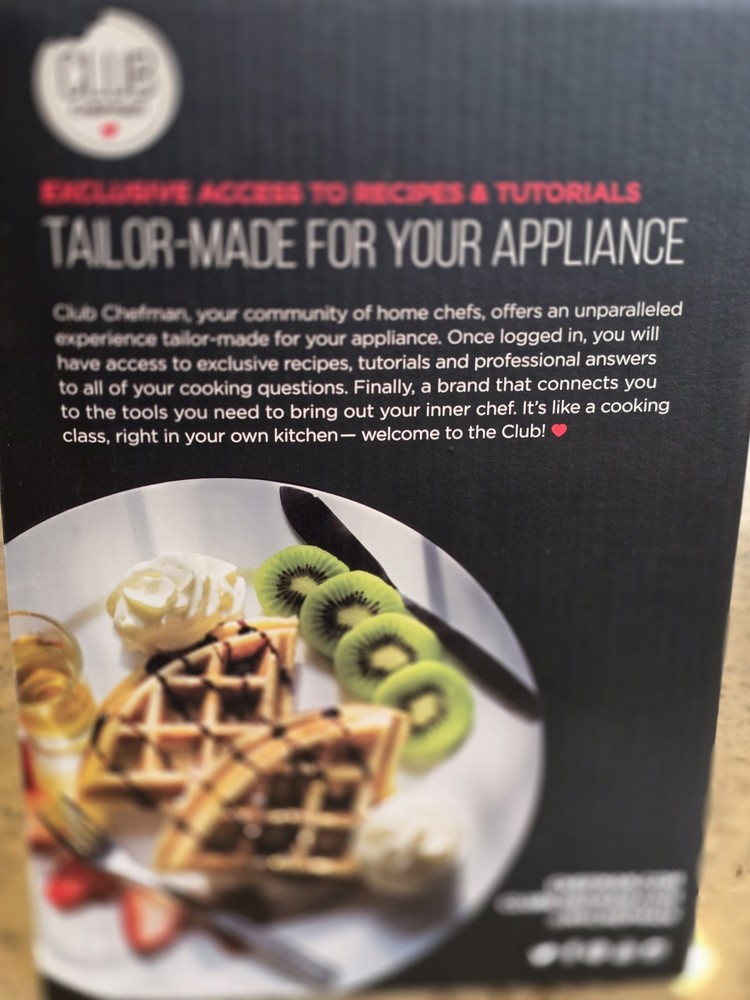 Chefman Digital Volcano Belgian Waffle Maker Crunch Factor Timer Anti-Leak