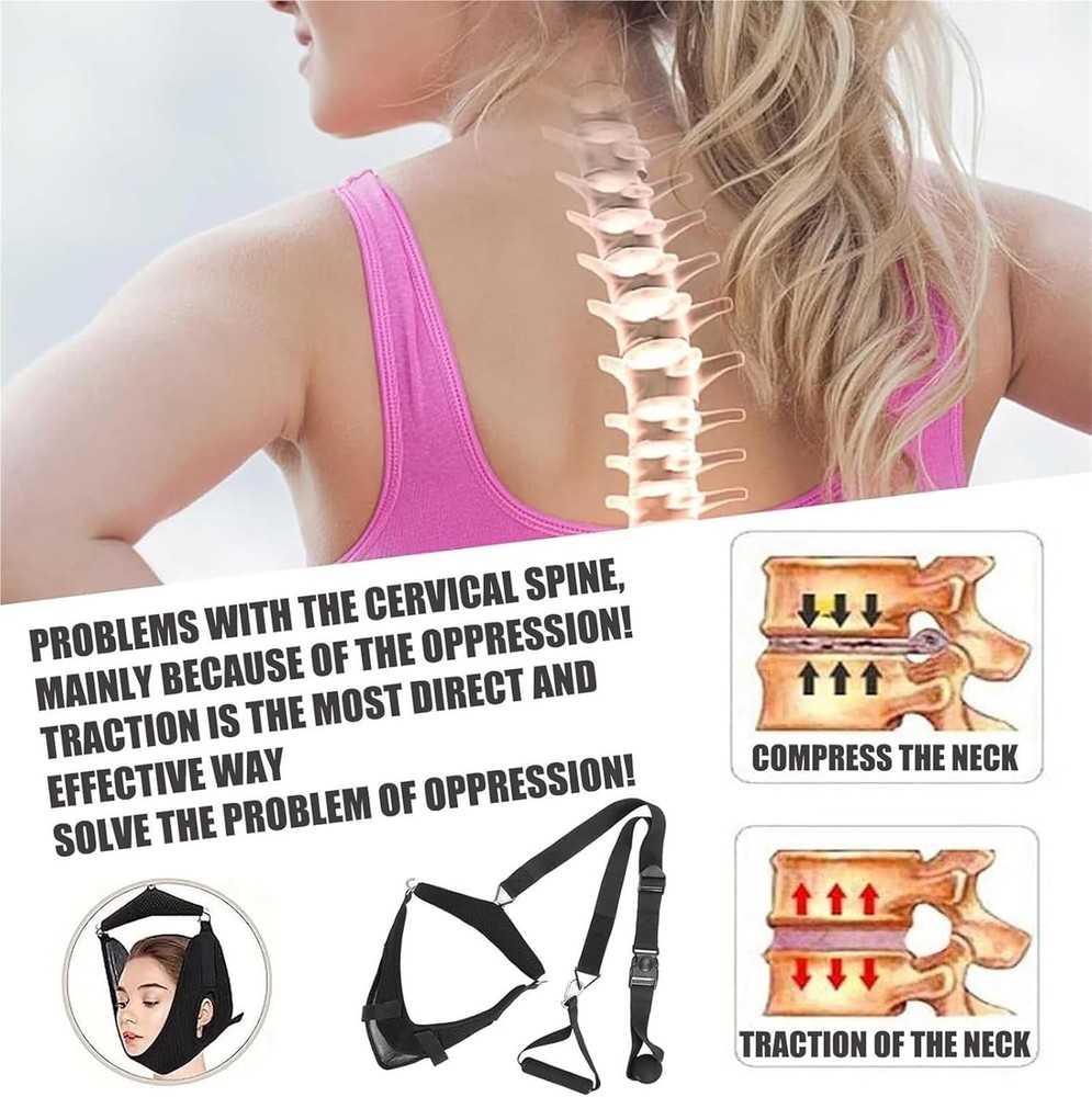 Adjustable Cervical Traction Device for Neck Decompression & Support
