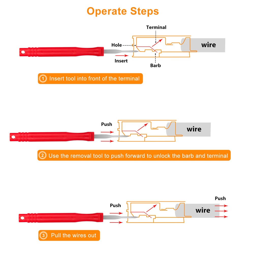 21Pcs Terminal Removal Tool Kit Electrical Wire Connector Pin Release Extractor