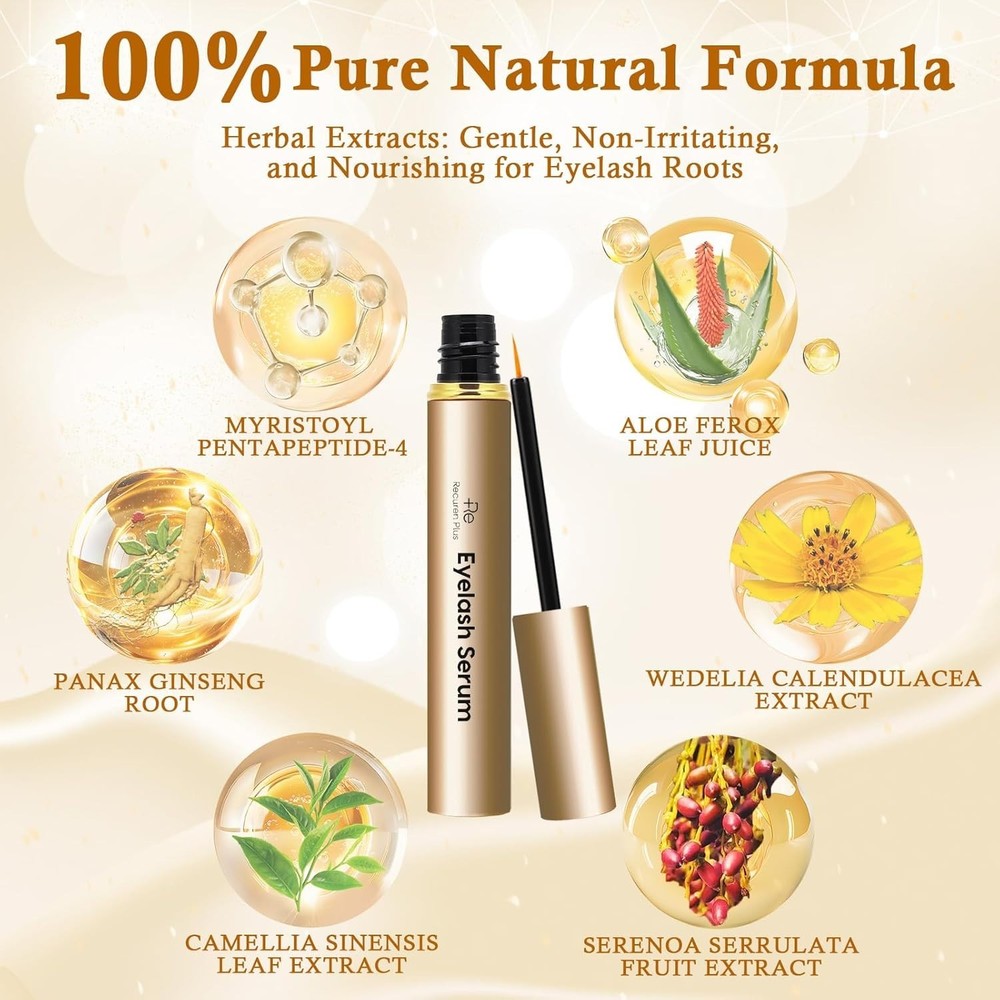 Eyelash Growth Serum: Advanced Formula for Longer Thicker Lashes – Natural S...