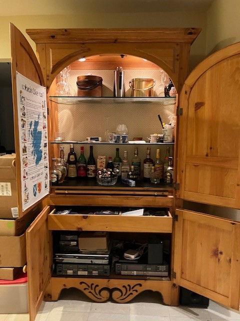 Attractive Lighted Bar Cabinet