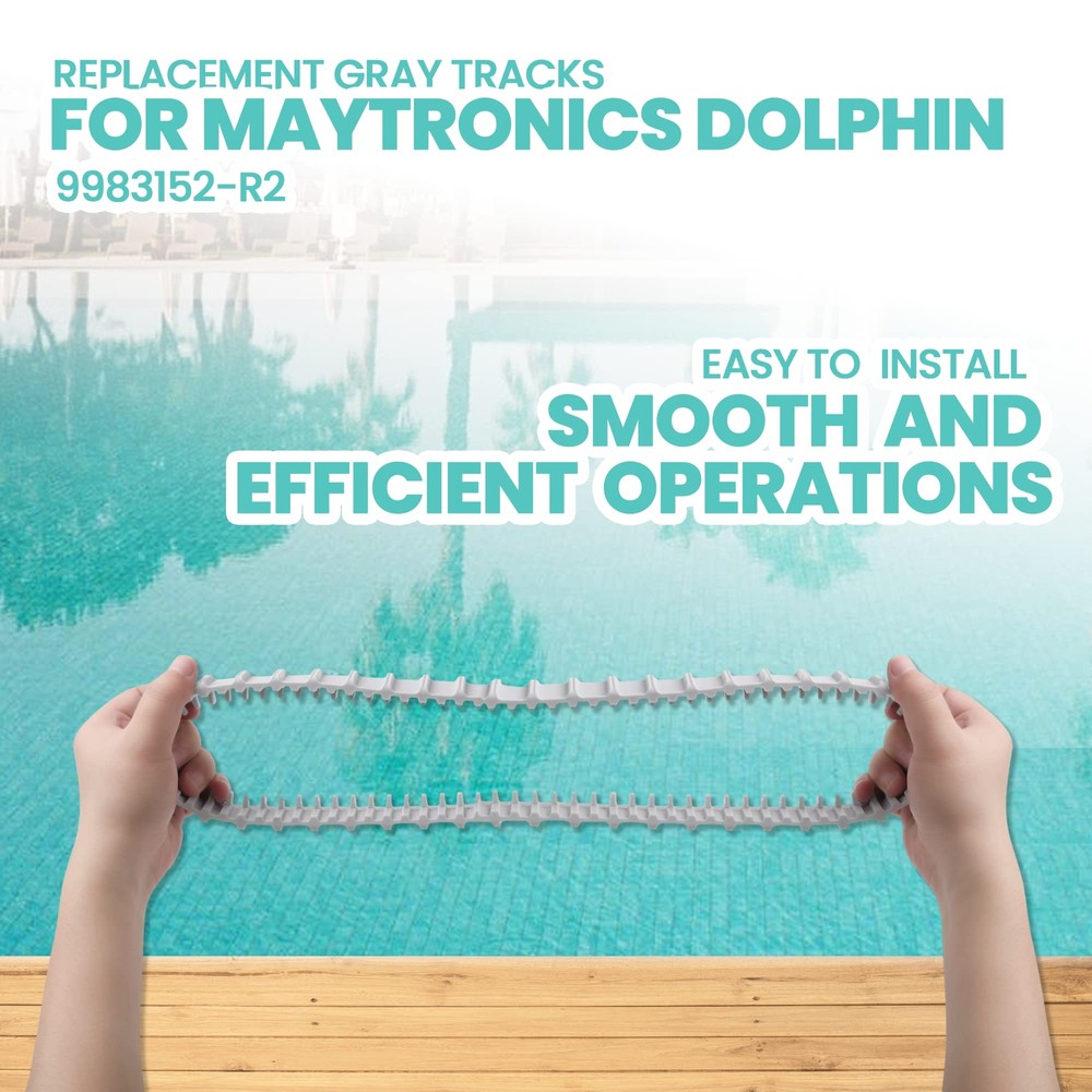 2-Pack Gray Replacement Tracks – Fits Robotic Pool Cleaners for Smooth Glide