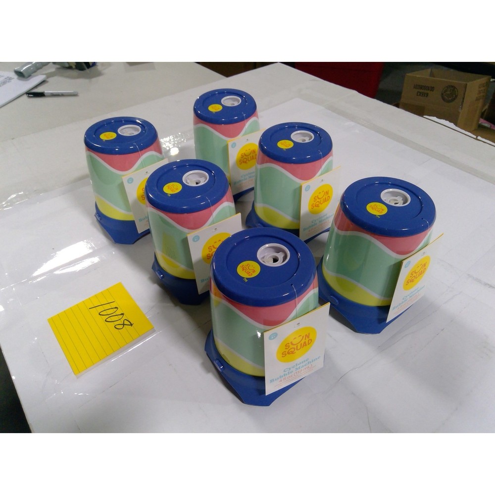 Sun Squad Cyclone Bubble Machine 6 Pack Kids Multicolor New Battery Operated