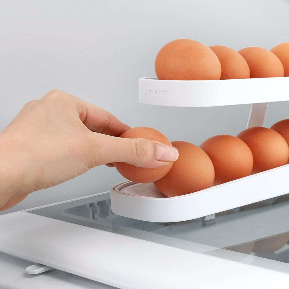 Rolldown™ Egg Dispenser, Space-Saving Rolling Eggs Dispenser and Organizer for R