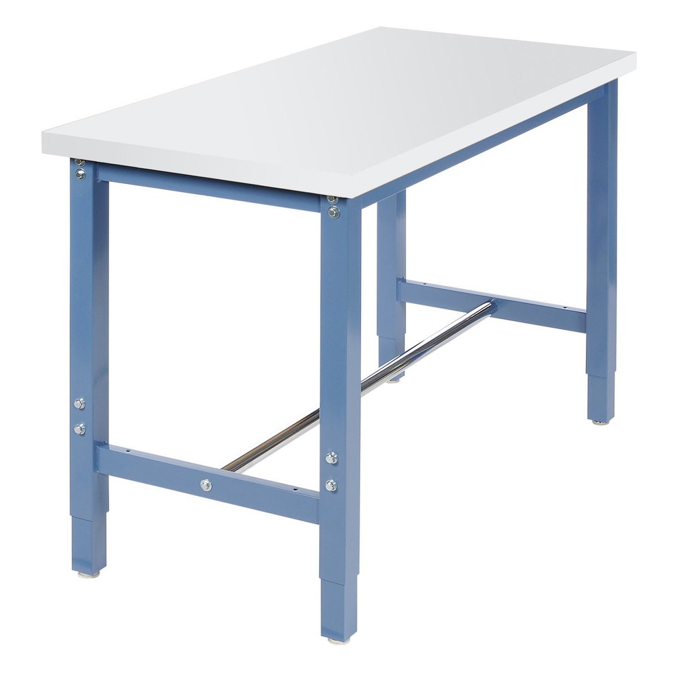Production Workbench Return - Plastic Laminate Square Edge - Blue 48"W x 24"D