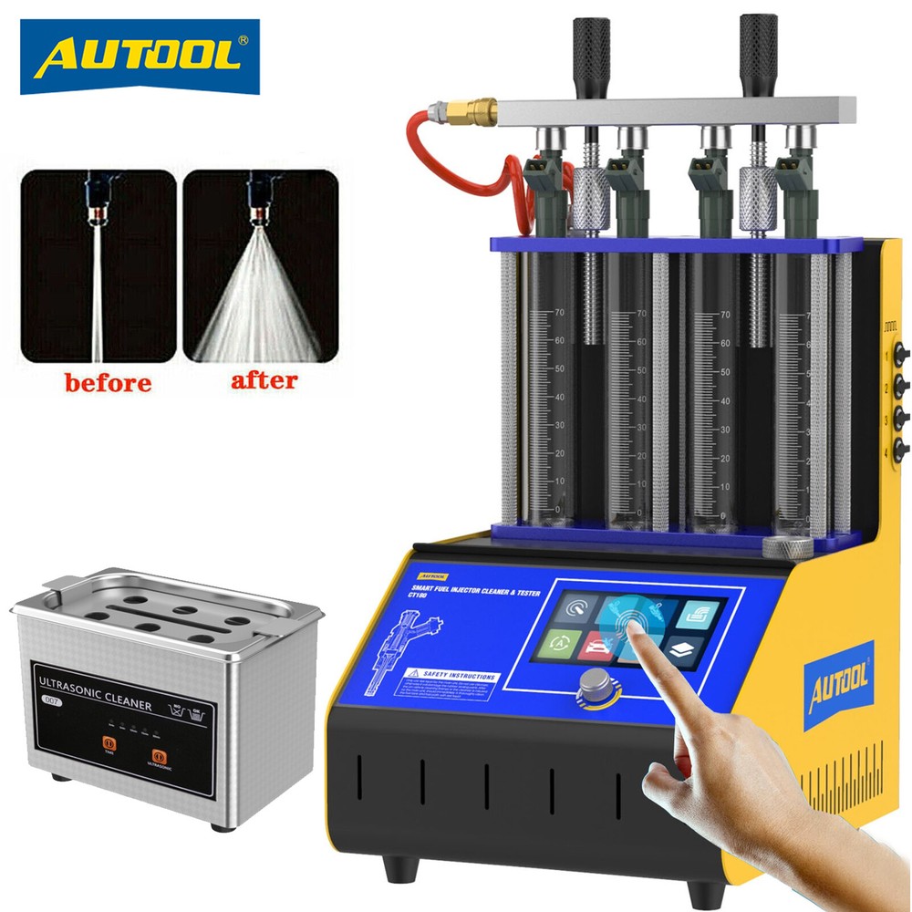 AUTOOL Ultrasonic Fuel Injector Cleaner Tester Machine Touch Screen Heating