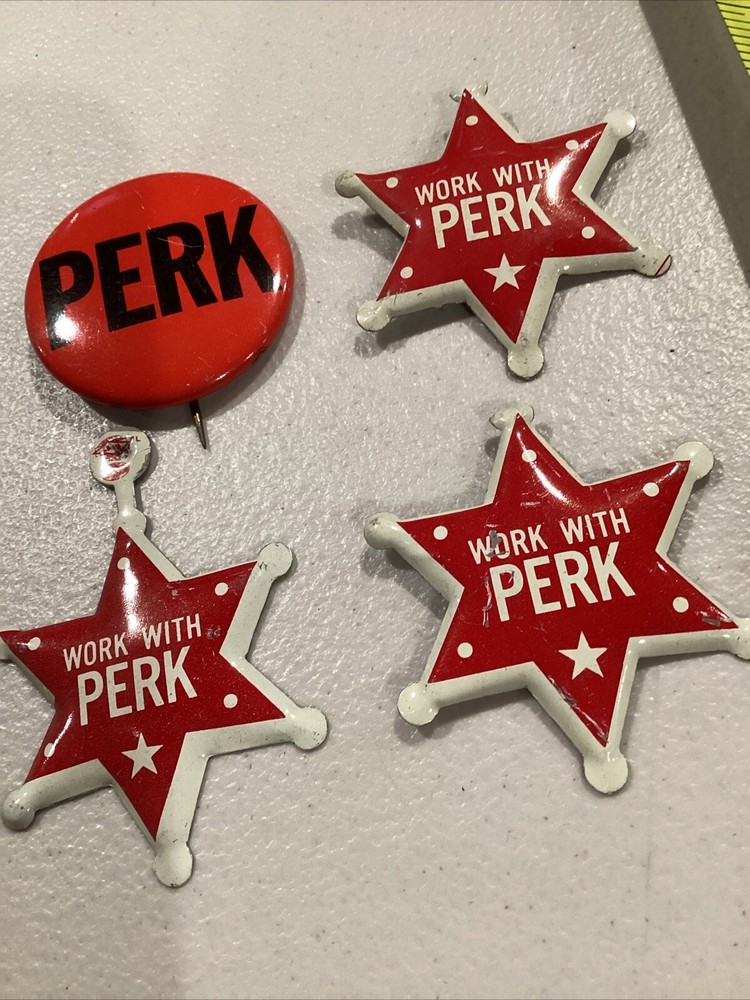 Work With Perk Election 4 Political Pin Button Lot