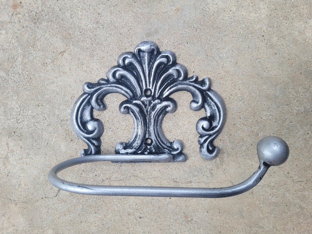 Iron Toilet Paper Holder, Decorative Bathroom Hardware, Transitional Bath