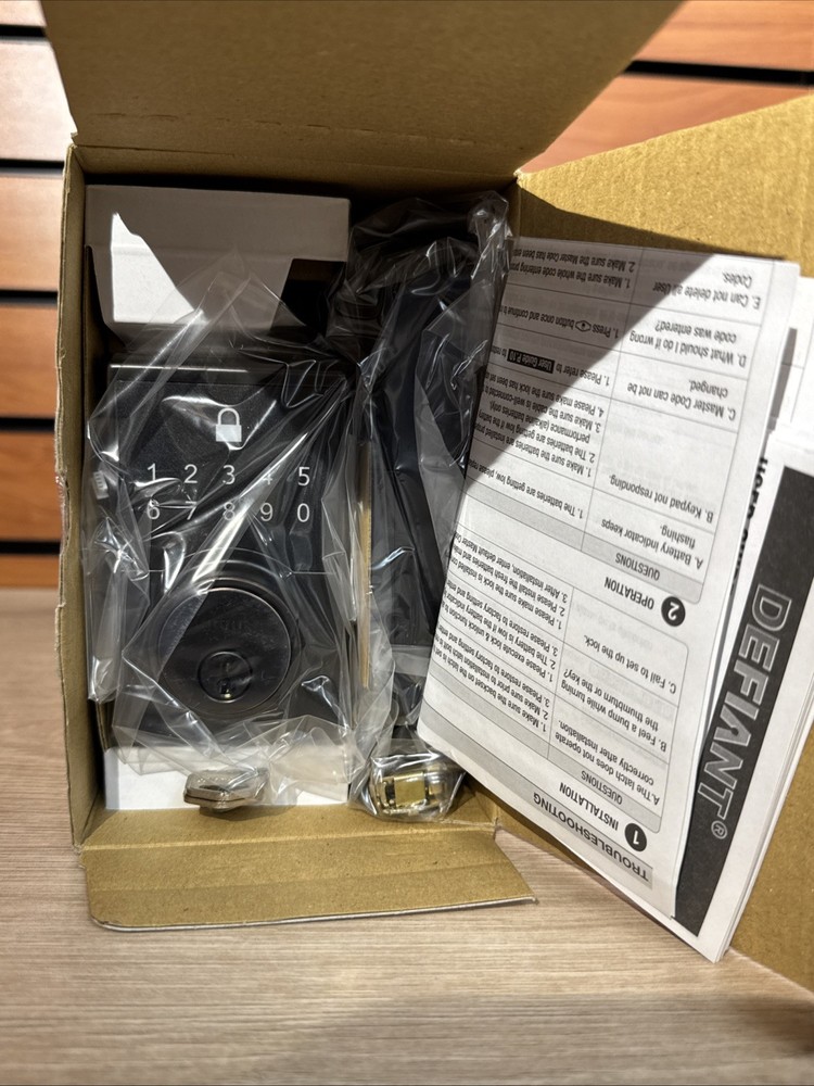 Square Aged Bronze Compact Touch Electronic Deadbolt