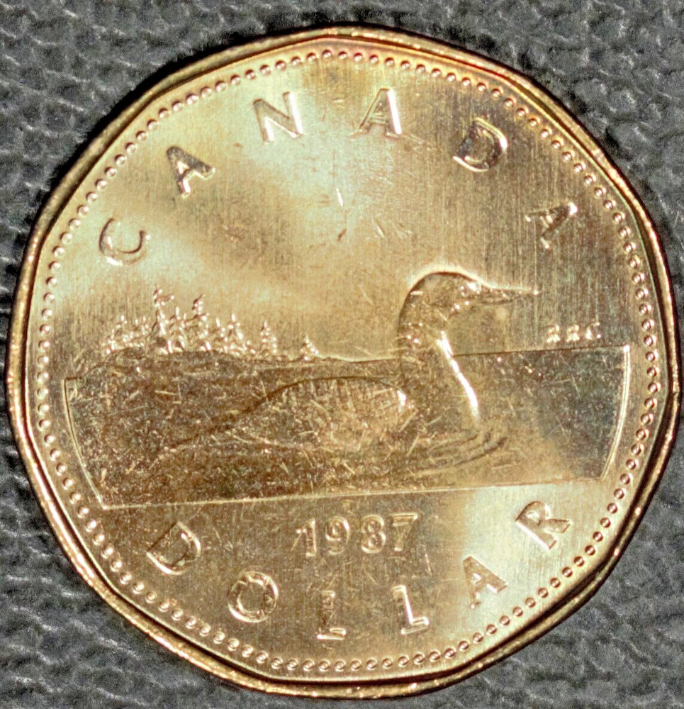 1987 Canada One Dollar, Choice BU, Pretty Toning