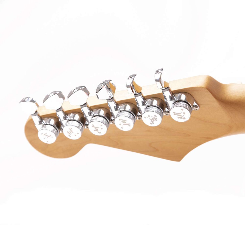 Genuine Tone Ninja 19:1 Locking Tuners, 6 Inline Staggered set, Chrome