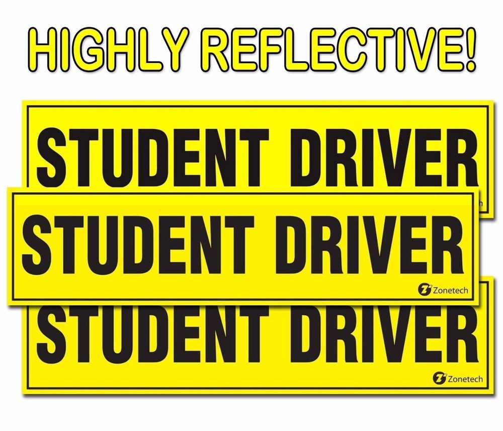 MAGNETIC STUDENT DRIVER REFLECTIVE SIGNS (3)