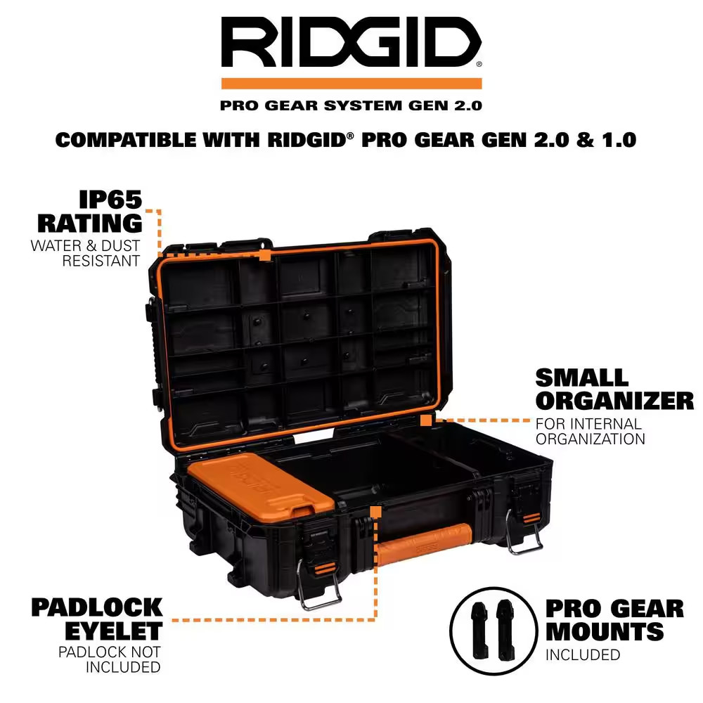 Pro Gear System Gen 2.0 Stackable Rolling Tool Box , 22 In. Heavy Duty Tool Box,