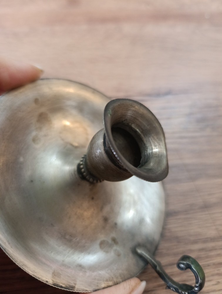 Antique Night Candle Holder In 800 Silver