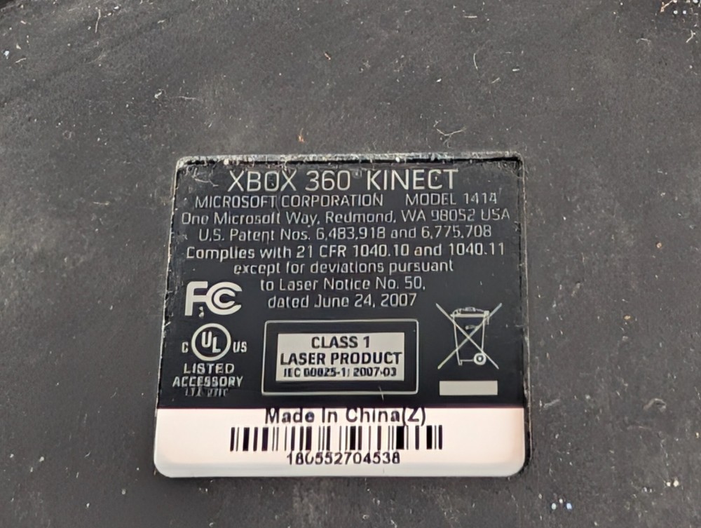 Microsoft Xbox 360 Kinect Camera Sensor Only Model 1414 Black Working Order