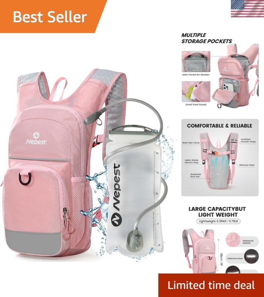 Kids Hydration Backpack, Mini Water Backpack with 1.5L Water Bladder for Hiki...