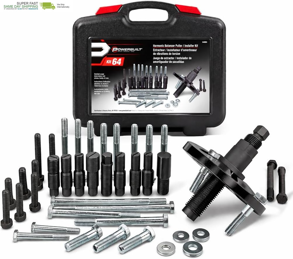 Powerbuilt Harmonic Balancer Puller Set, Remove and Install, Balancers on Car Ve