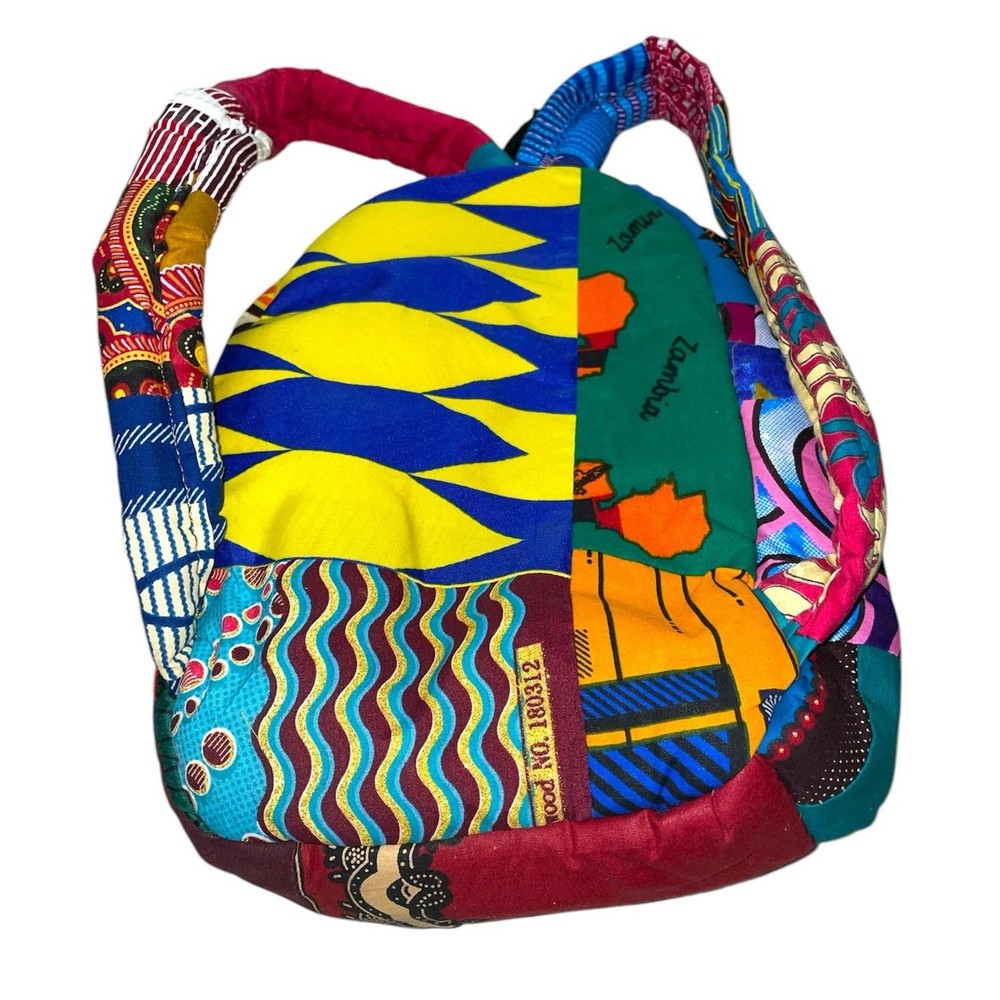 African Mixed Print Quilted Mini Backpack
