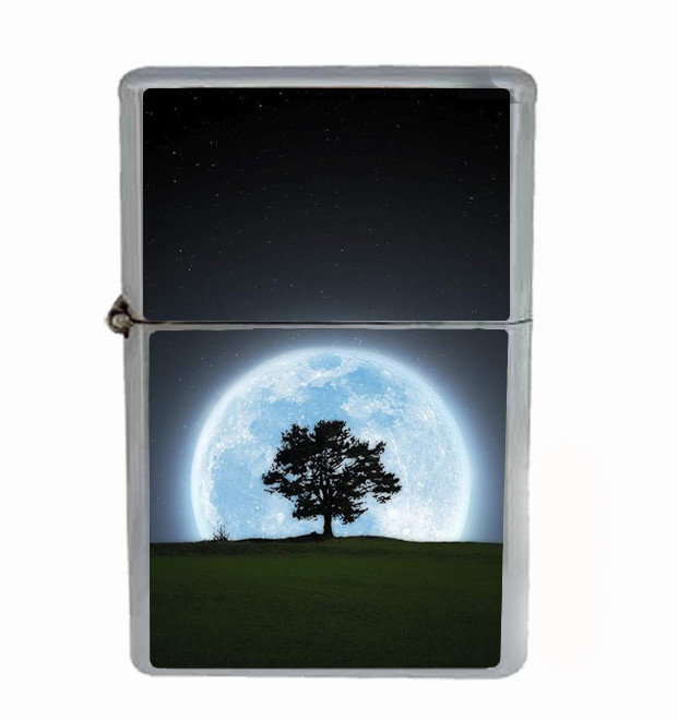 Full Moon Tree Rs1 Flip Top Oil Lighter Wind Resistant