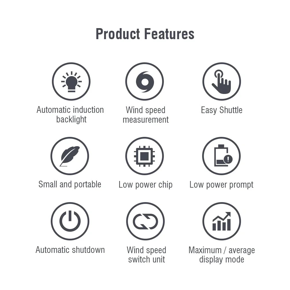 DT-82 5 Units Digital VAN Mini Anemometer Direction Wind Speed Meter Sensor