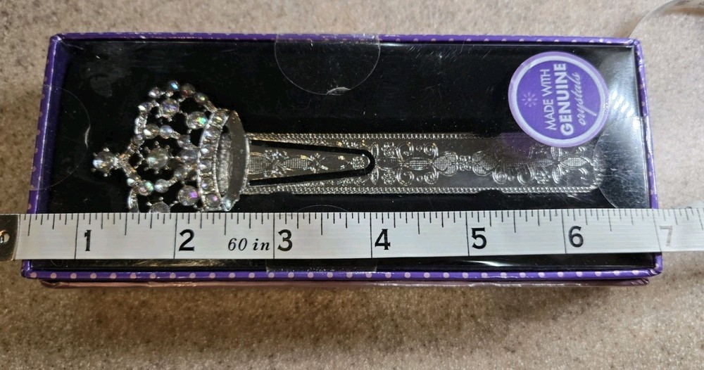CRYSTAL CROWN BOOKMARK WITH GENUINE CRYSTALS