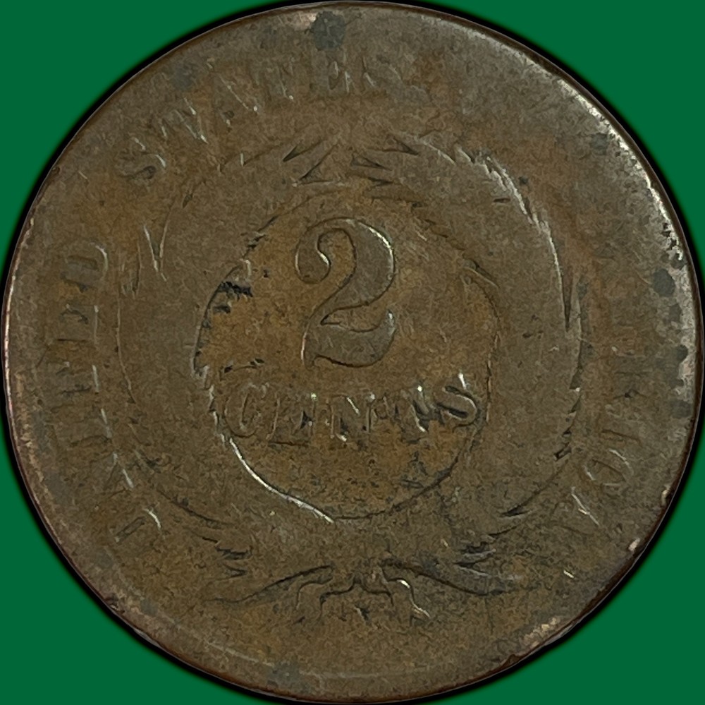 1864 Two Cent Piece Good G Coin #38355