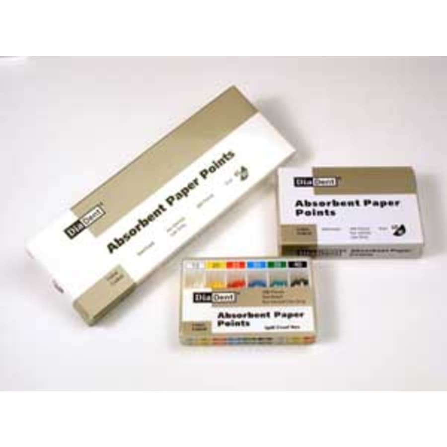 #25 Hand Rolled Absorbent Paper Points Spillproof Box 200 ISO Std