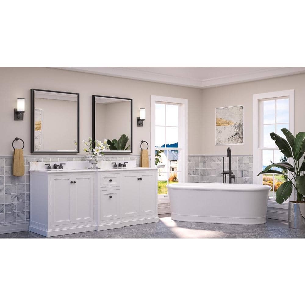 KeonJinn 30" W x 36" H Rectangular Black Beveled Bathroom Mirror