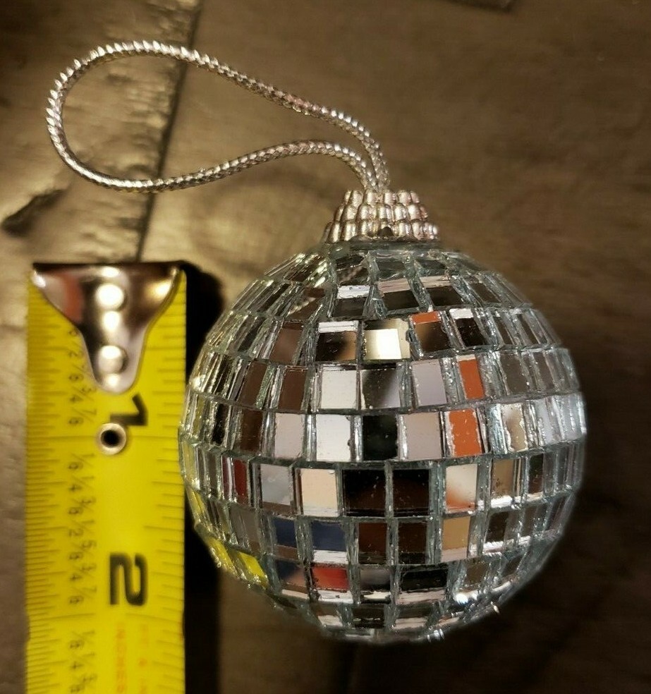 ** 2" Mirror Silver Disco Ball (Dance Xmas DJ Party) * (Quantity 2) NEW!!