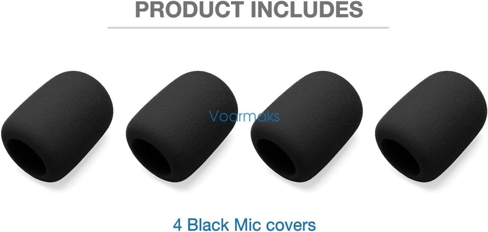 4-Pack Black Mic Cover for JBL Wireless Two Microphone System, PartyBox Mic