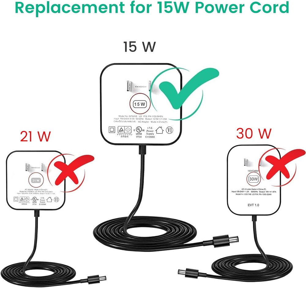15W Power Adapter Cord for Echo Dot 3rd 4th 5th Gen