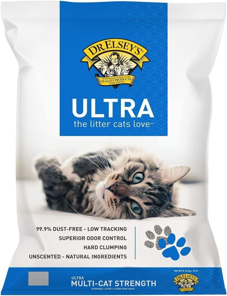 Ultra Unscented Clumping Cat Litter 18lb Gray
