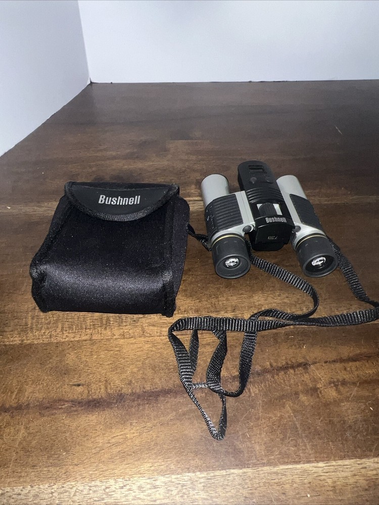 Bushnell Binoculars 12x25 With Case And Built In Camera (Untested)