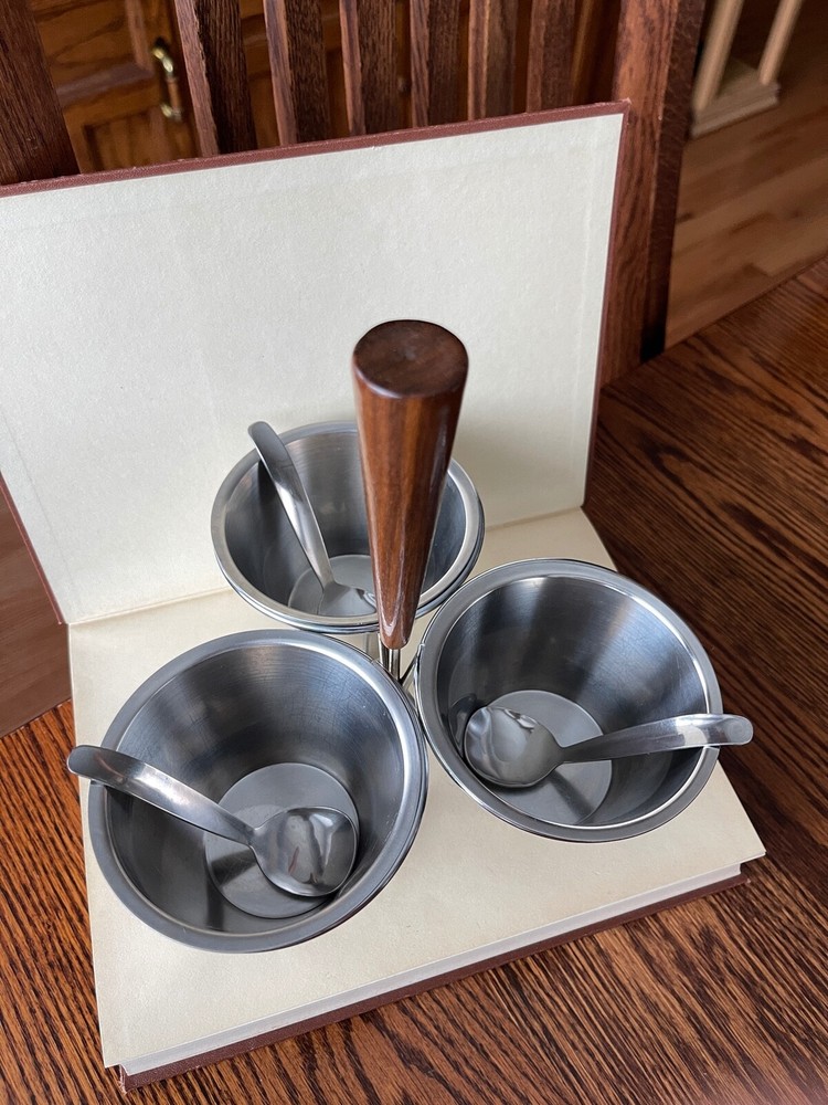 MCM Danish 18/8 Stainless Steel Teak Handle Barware Denmark Condiment