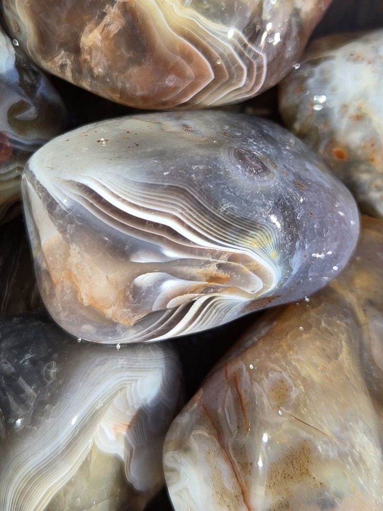 Botswana Agate Selects - ROLLING HILLS - Rough, Natural, Not Polished A+ Grade